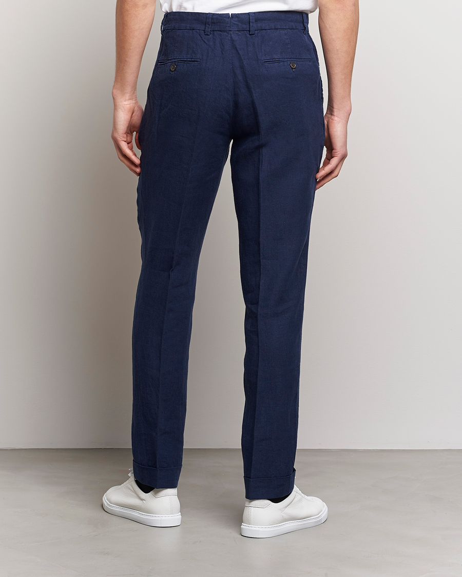Homme | Pantalons | Polo Ralph Lauren | Linen Pleated Trousers Navy
