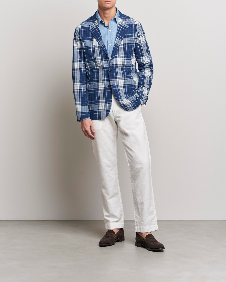 Homme | Blazers | Polo Ralph Lauren | Madras Indigo Checked Sportcoat Blue Multi