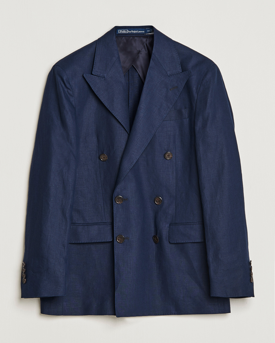 Homme | Blazers | Polo Ralph Lauren | Linen Double Breasted Sportcoat Dark Navy