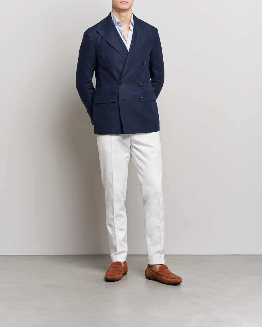 Homme | Blazers | Polo Ralph Lauren | Linen Double Breasted Sportcoat Dark Navy
