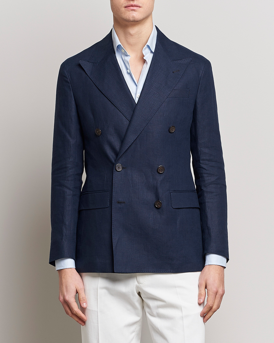 Homme | Blazers | Polo Ralph Lauren | Linen Double Breasted Sportcoat Dark Navy
