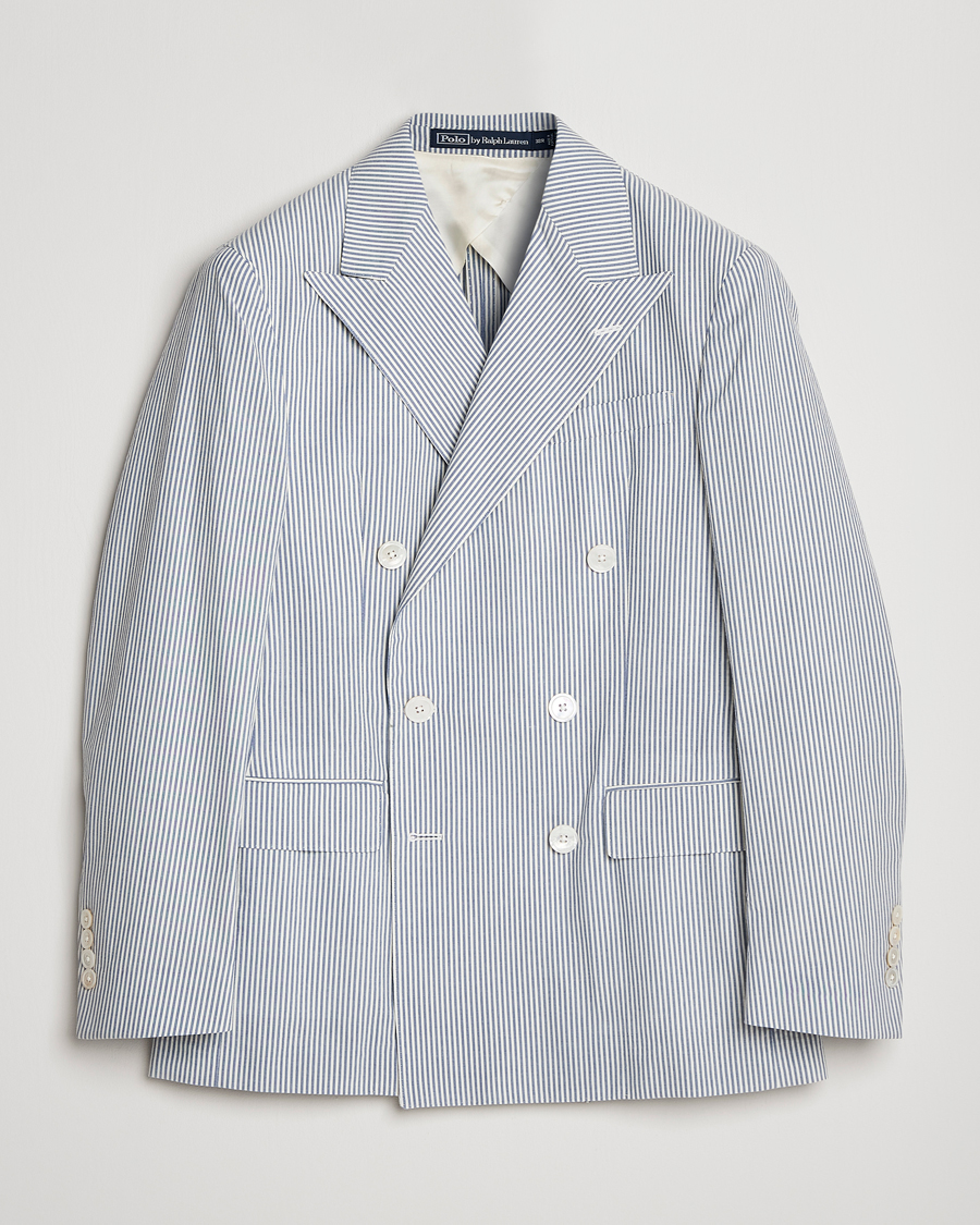 Heren | Blazers | Polo Ralph Lauren | Cotton Seersucker Sportcoat Cream/Antique Blue