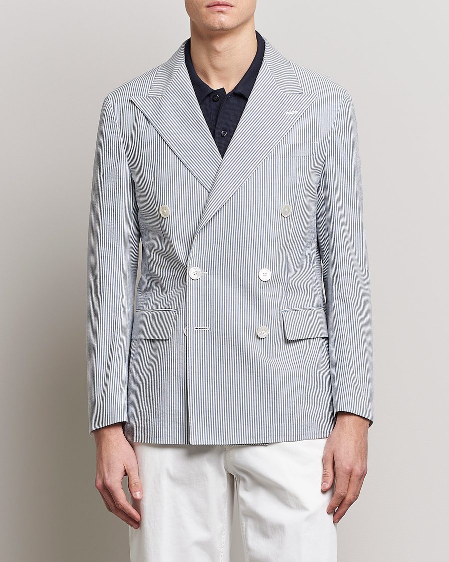 Heren | Blazers | Polo Ralph Lauren | Cotton Seersucker Sportcoat Cream/Antique Blue