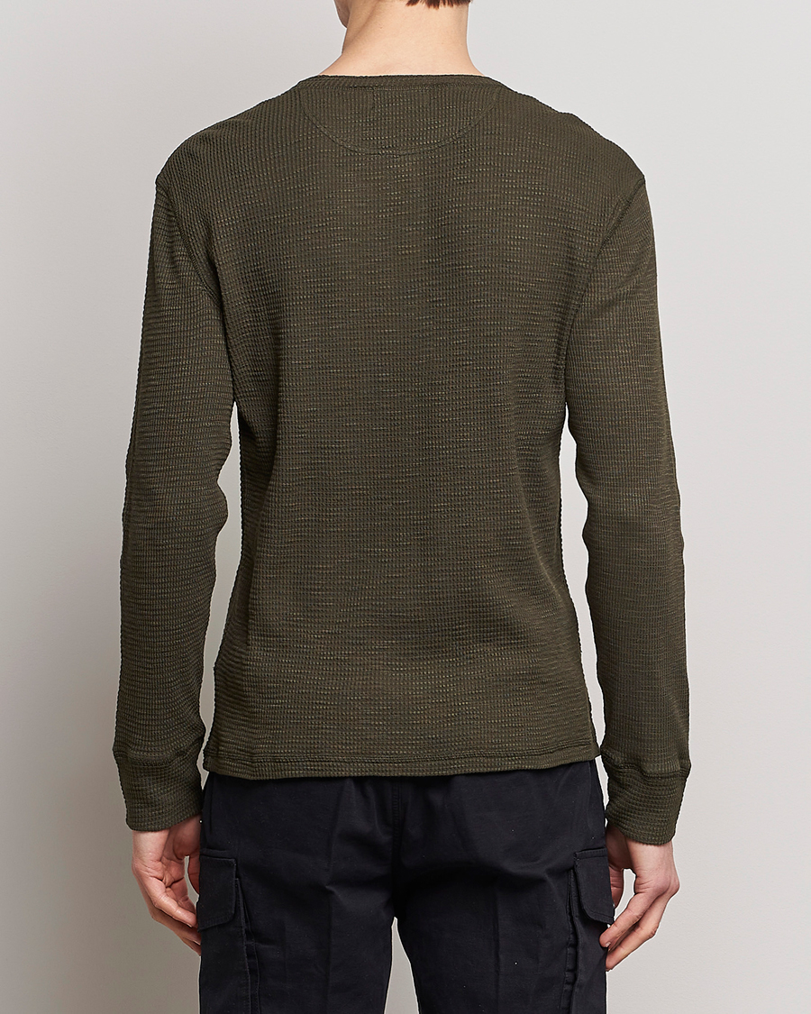 Heren | Truien | RRL | Long Sleeve Henley Dark Green