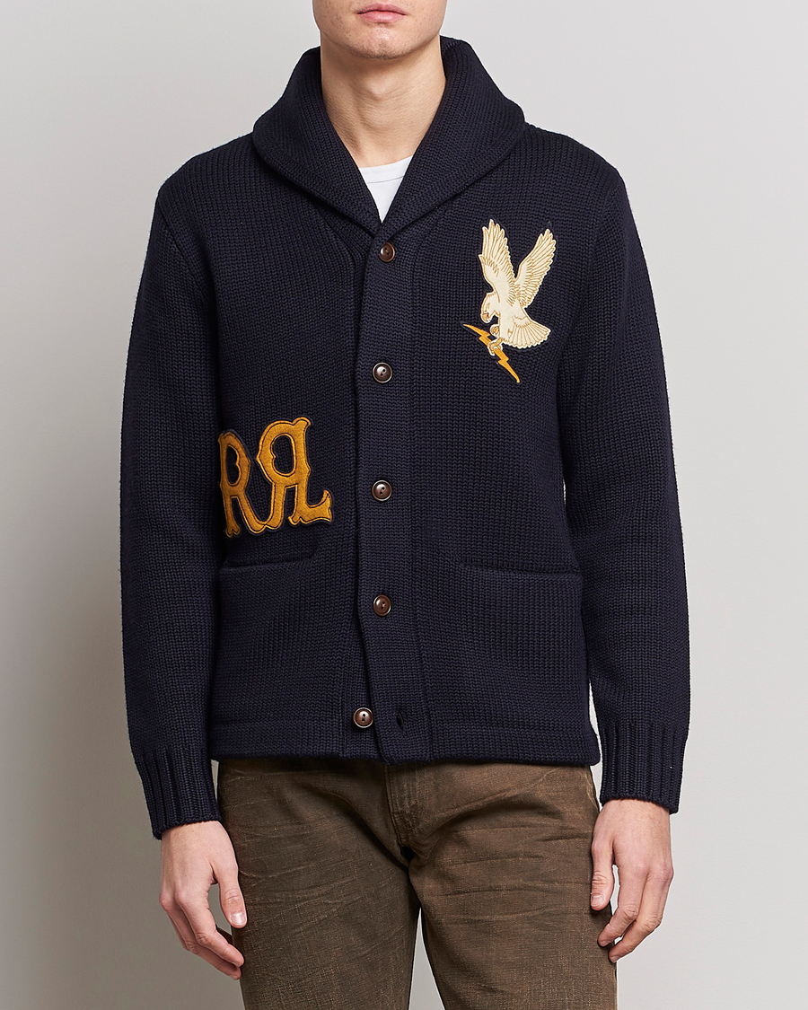 Homme | Pulls Et Tricots | RRL | Eagle Patch Shawl Cardigan Navy