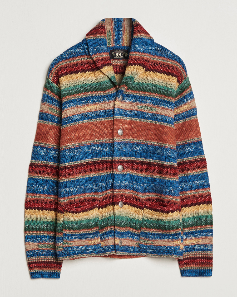 Homme | Pulls Et Tricots | RRL | Wool/Linen Blend Shawl Cardigan Red Multi