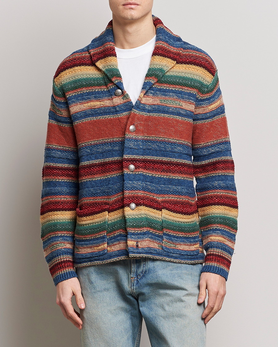 Homme | Pulls Et Tricots | RRL | Wool/Linen Blend Shawl Cardigan Red Multi