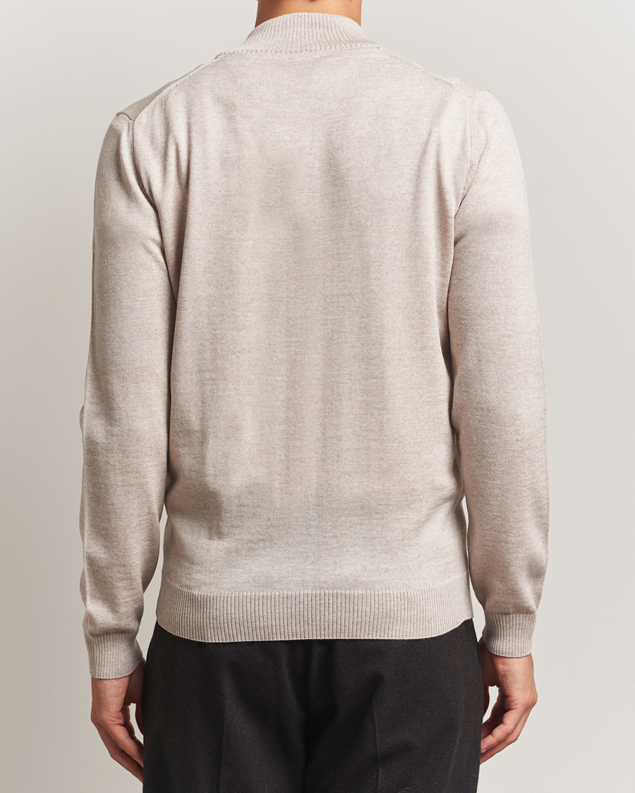 Heren | Truien | Stenströms | Merino Full Zip Beige
