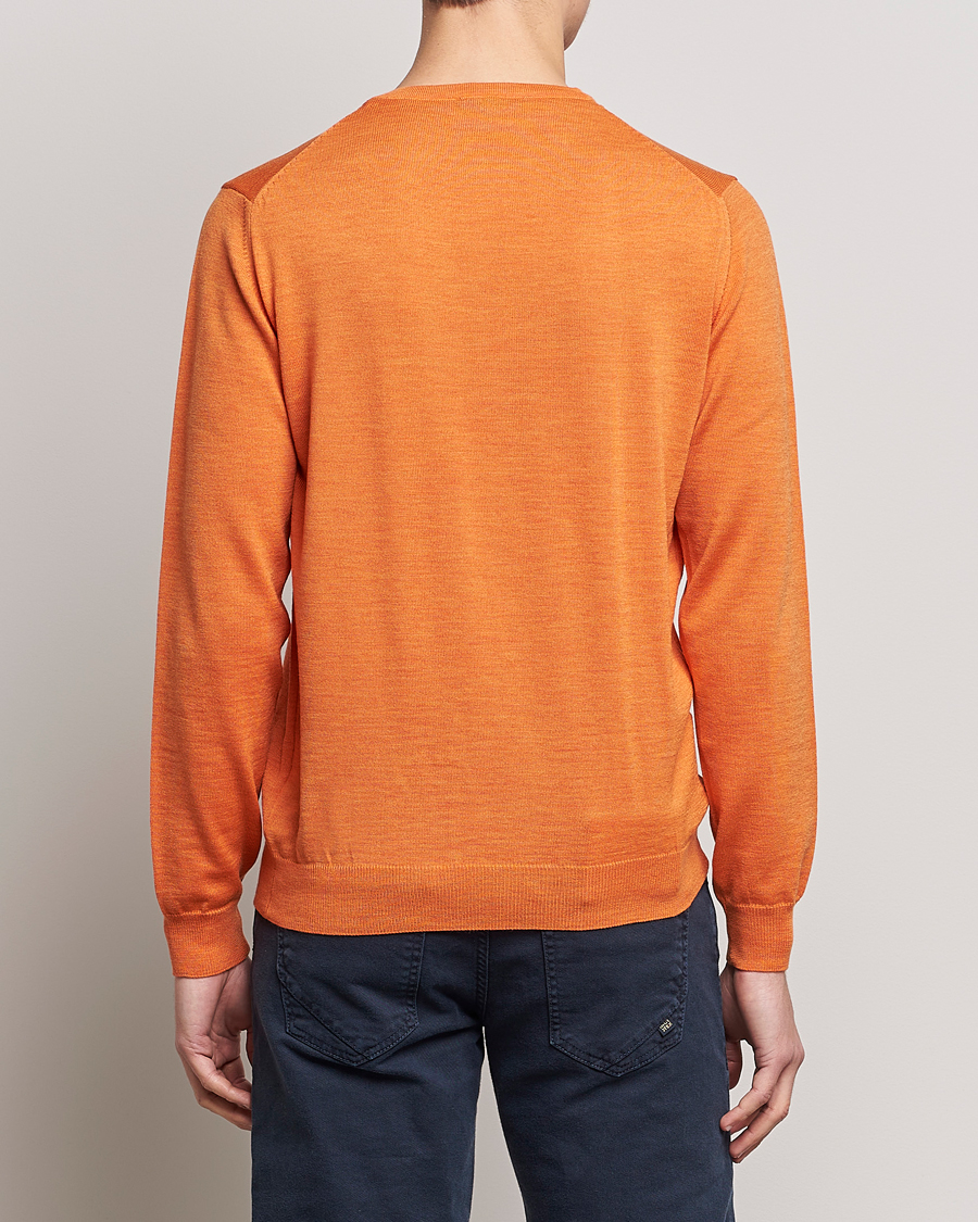 Heren | Truien | Stenströms | Merino Crew Neck Orange