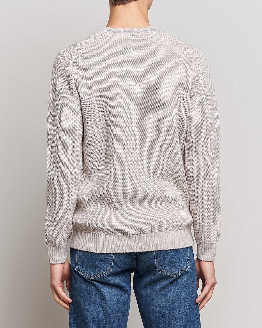 Heren | Truien | Stenströms | Merino Heavy Knitted V-Neck Beige