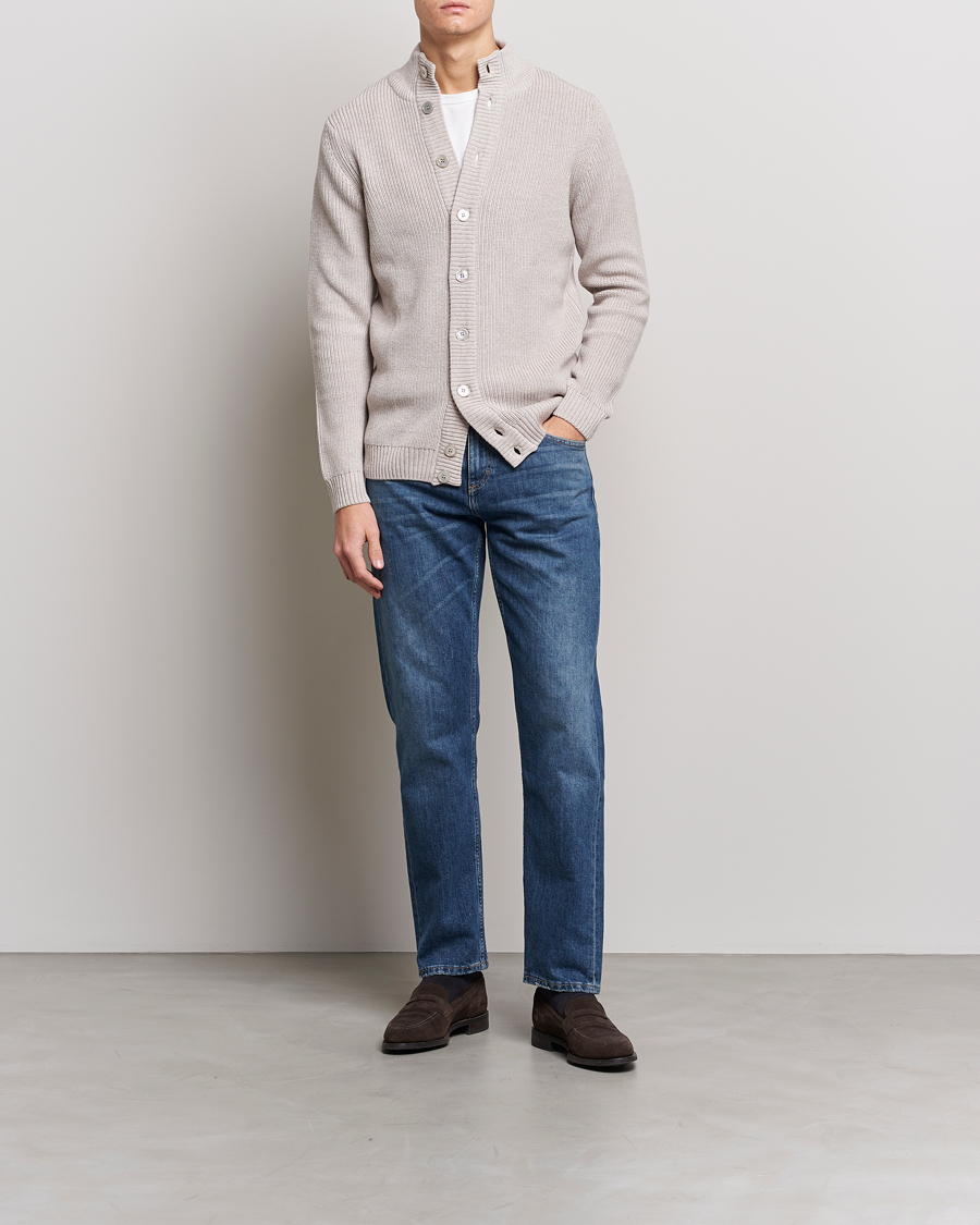 Homme | Pulls Et Tricots | Stenströms | Heavy Merino Cardigan Beige