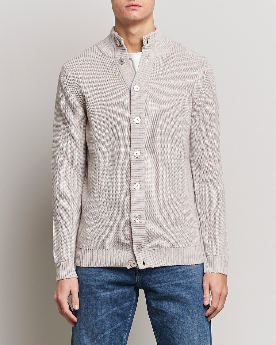 Homme | Pulls Et Tricots | Stenströms | Heavy Merino Cardigan Beige