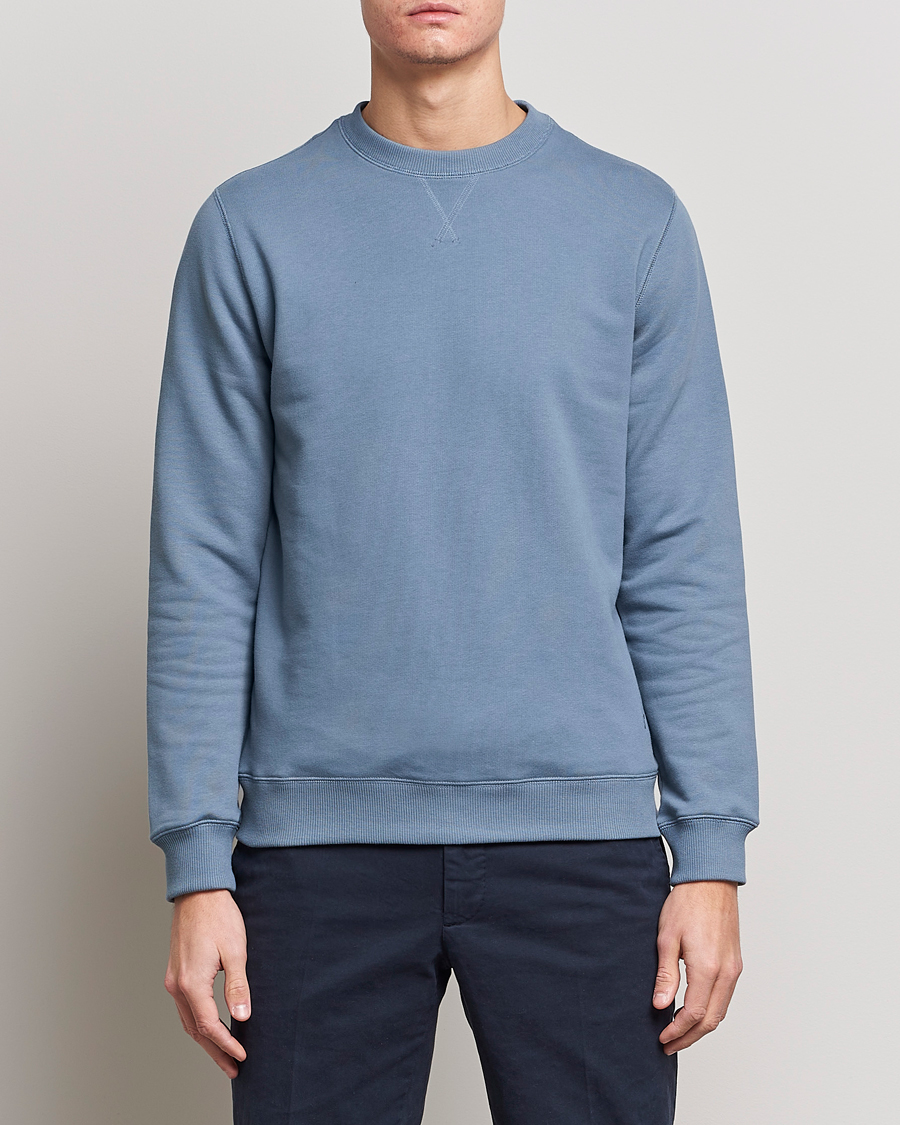 Heren | Truien | Stenströms | Cotton Collage Crew Neck Blue