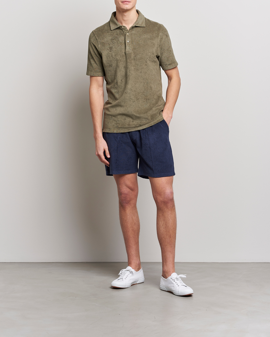 Heren | Polo's | Stenströms | Terry Cotton Poloshirt Olive