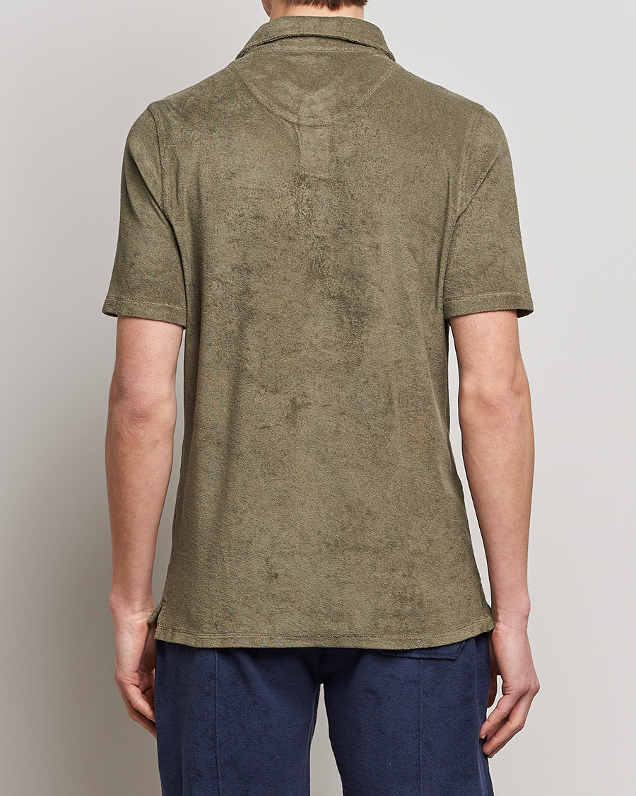 Heren | Polo's | Stenströms | Terry Cotton Poloshirt Olive