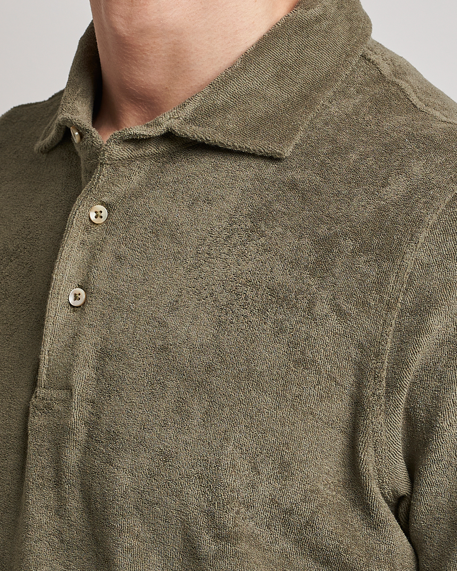 Heren | Polo's | Stenströms | Terry Cotton Poloshirt Olive