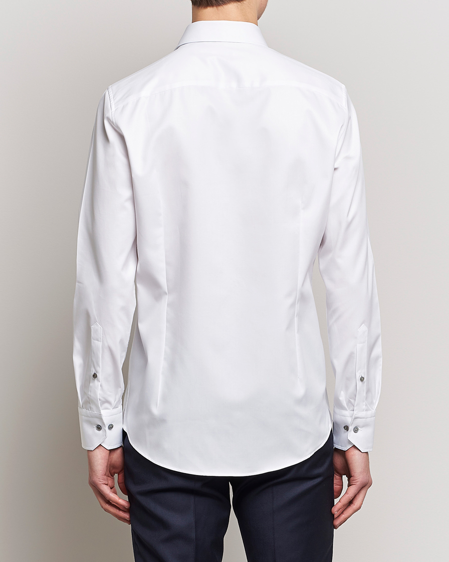 Heren | Overhemden | Stenströms | Slimline Cut Away Contrast Shirt White