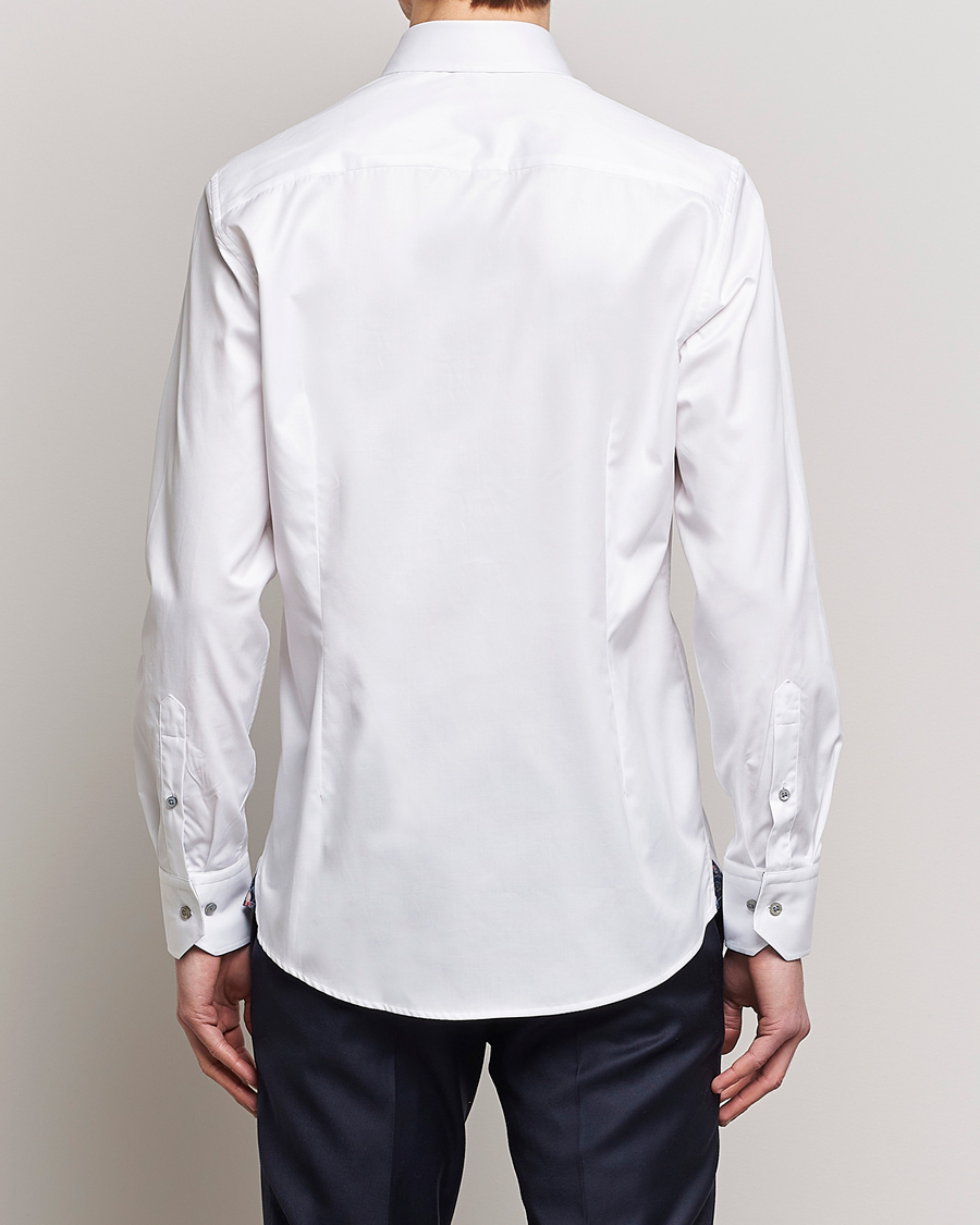 Homme | Chemises | Stenströms | Slimline Cut Away Contrast Shirt White