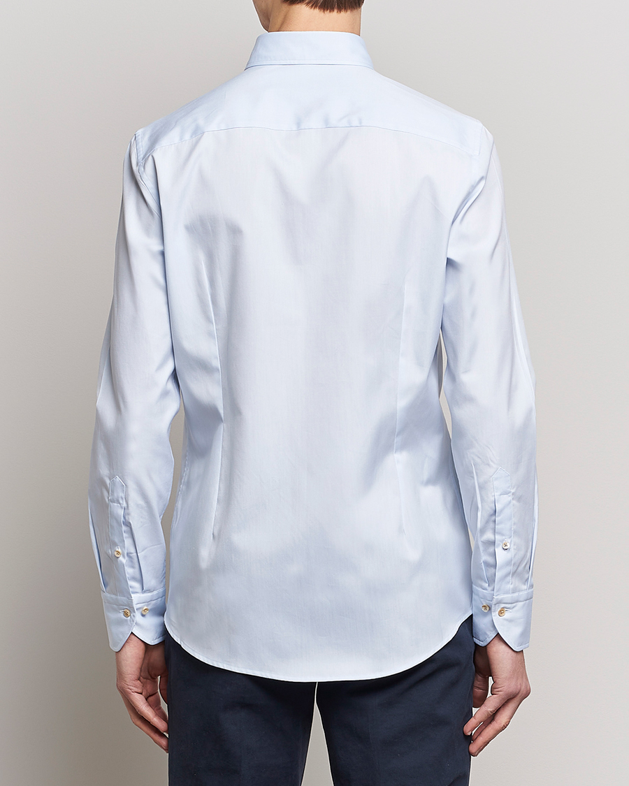 Heren | Overhemden | Stenströms | Slimline Button Down Pinpoint Oxford Shirt Blue