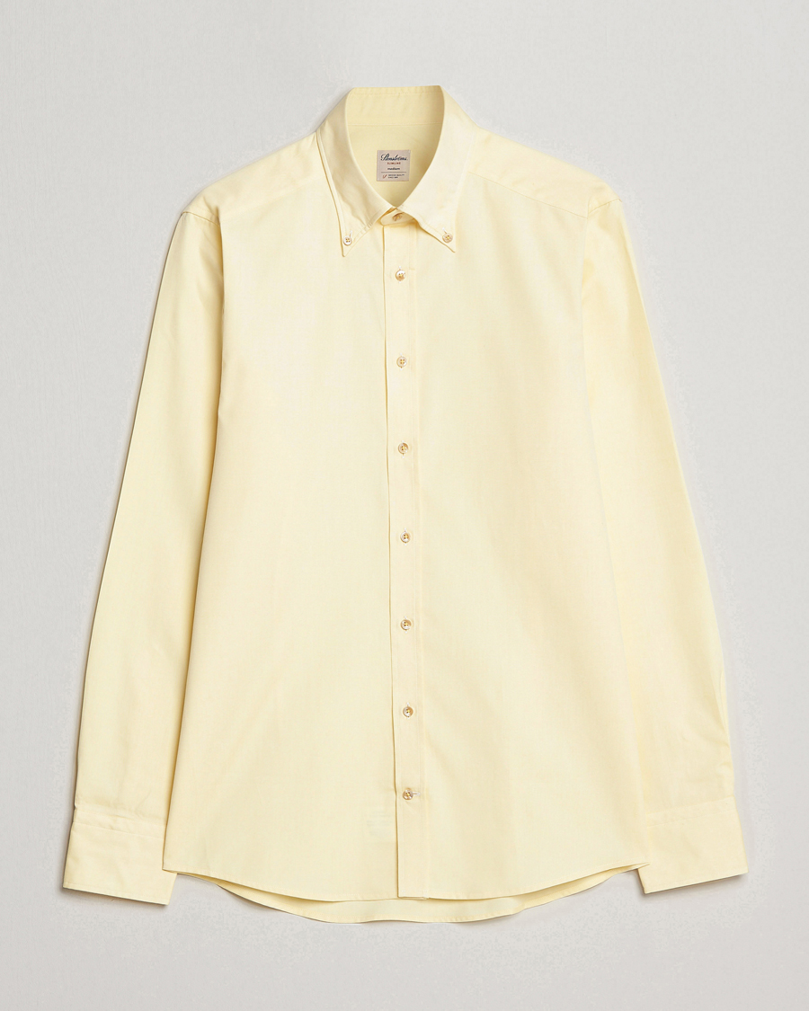Homme | Chemises | Stenströms | Slimline Button Down Pinpoint Oxford Shirt Yellow