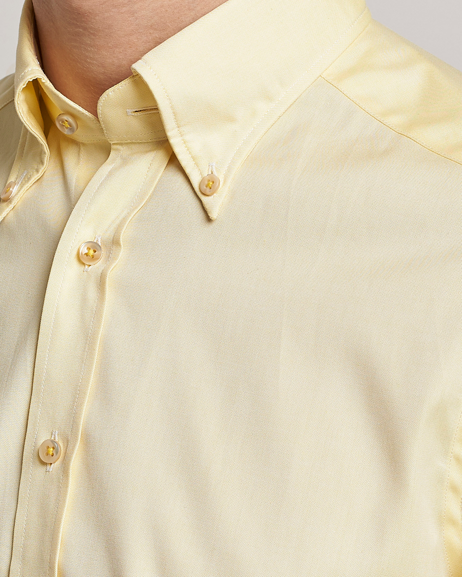 Homme | Chemises | Stenströms | Slimline Button Down Pinpoint Oxford Shirt Yellow
