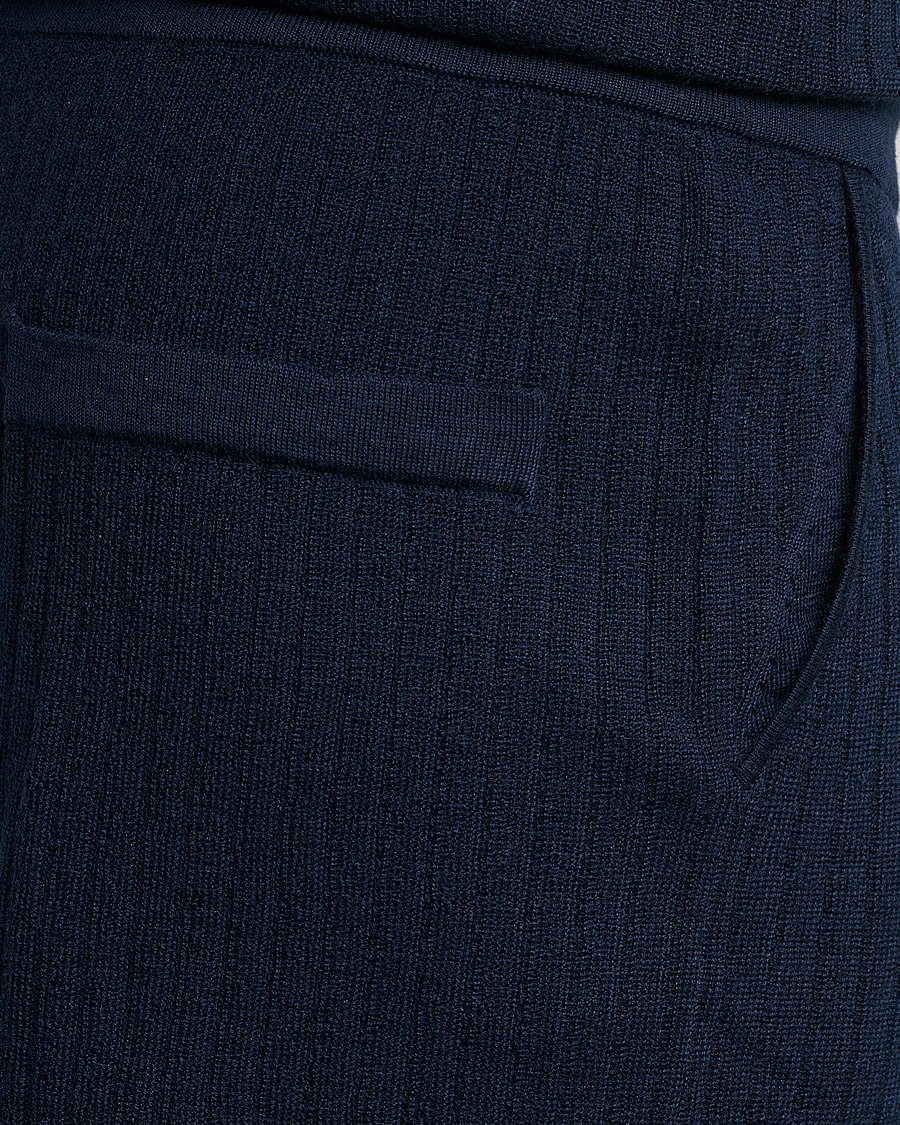 Homme | Shorts | Stenströms | Merino/Lyocell Ribbed Shorts Navy