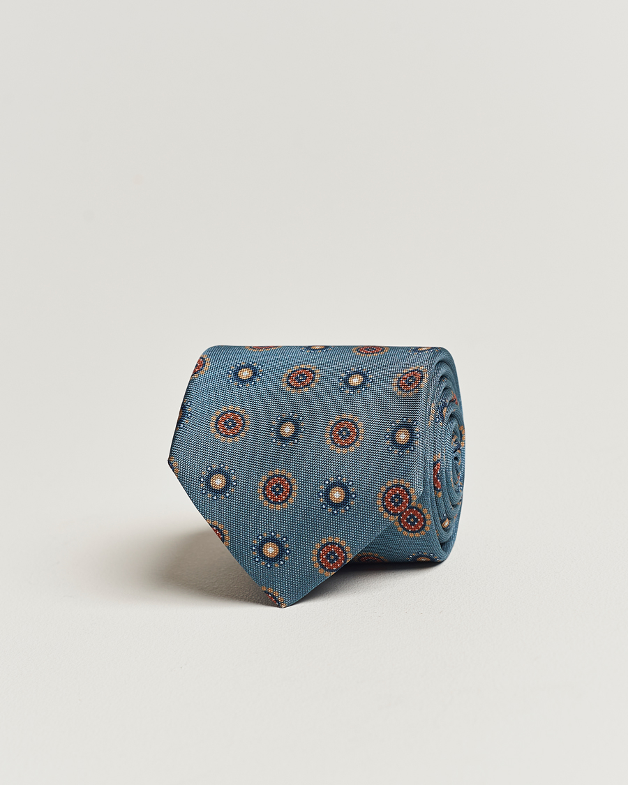 Homme | Stenströms Printed Silk Tie Light Blue | Stenströms | Printed Silk Tie Light Blue