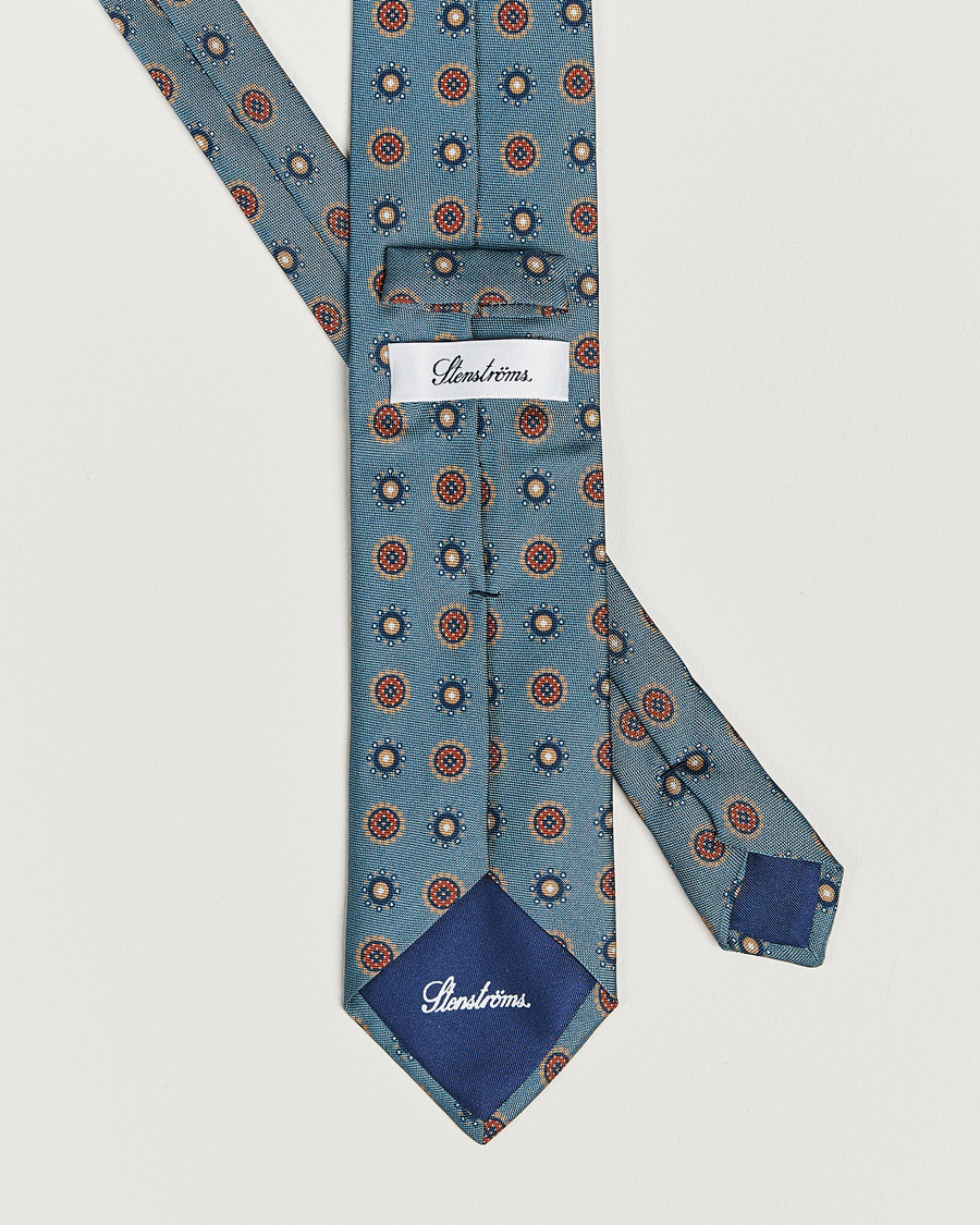 Homme | Stenströms Printed Silk Tie Light Blue | Stenströms | Printed Silk Tie Light Blue