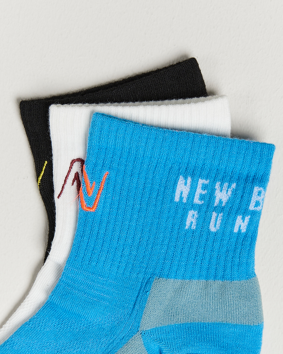 Homme | Sous-Vêtements Et Chaussettes | New Balance Running | 3-Pack Ankle Running Socks White/Black/Blue