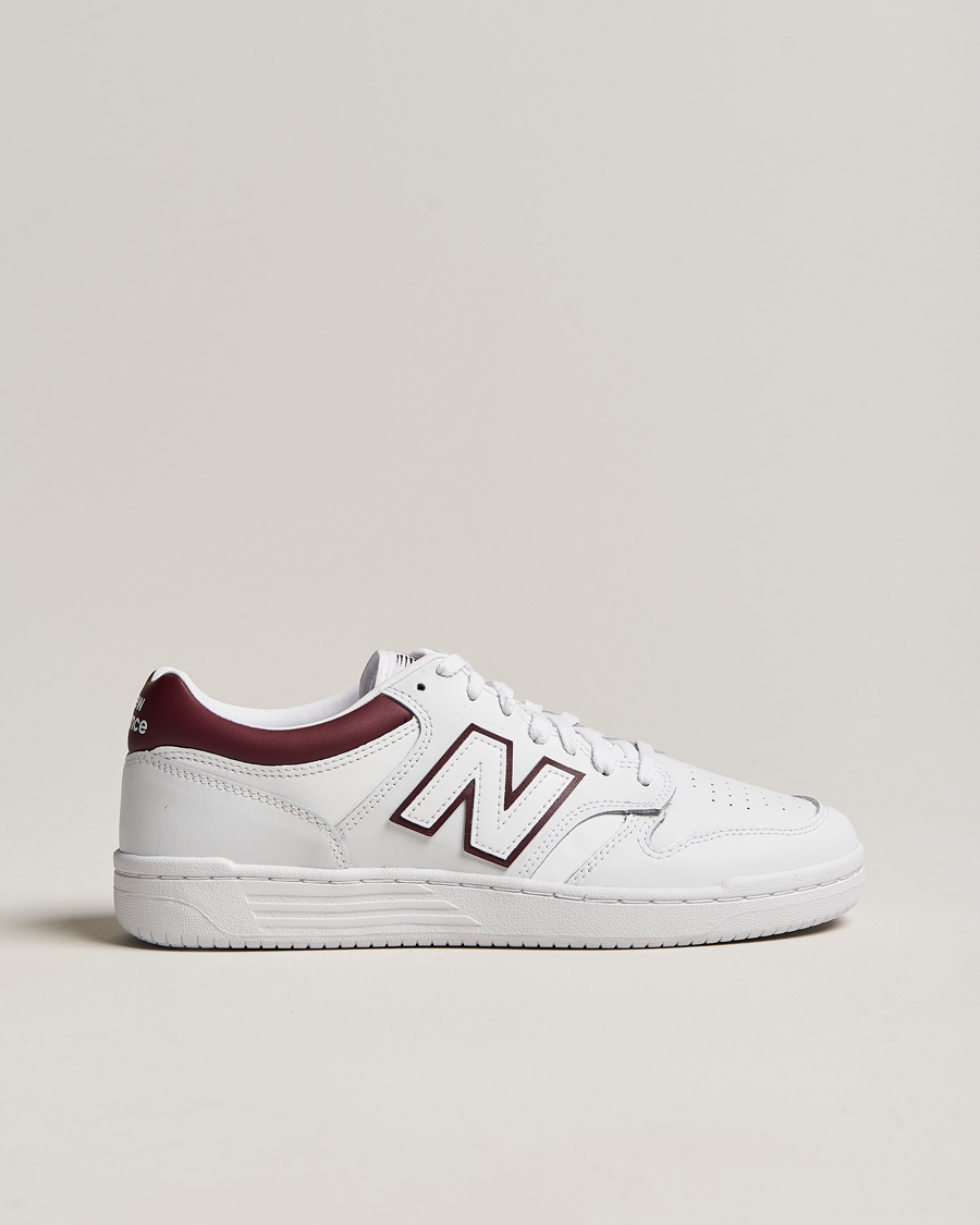 Homme | New Balance 480 Sneakers White/Burgundy | New Balance | 480 Sneakers White/Burgundy
