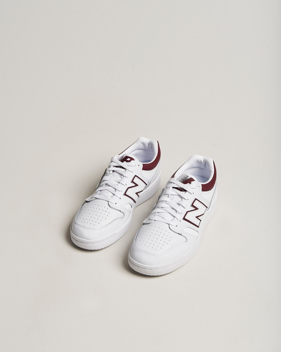 Homme | New Balance 480 Sneakers White/Burgundy | New Balance | 480 Sneakers White/Burgundy