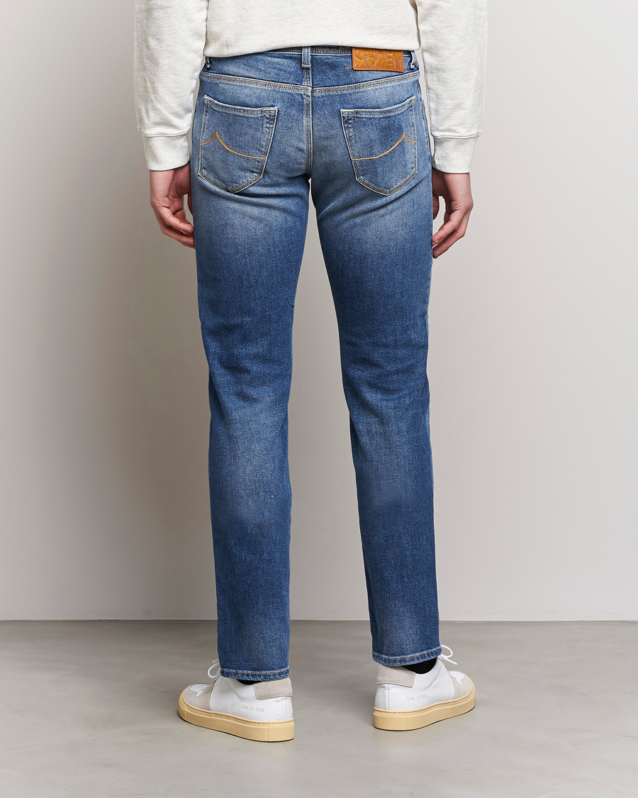 Homme | Jeans | Jacob Cohën | Nick Slim Fit Eco Friendly Stretch Jeans Mid Blue