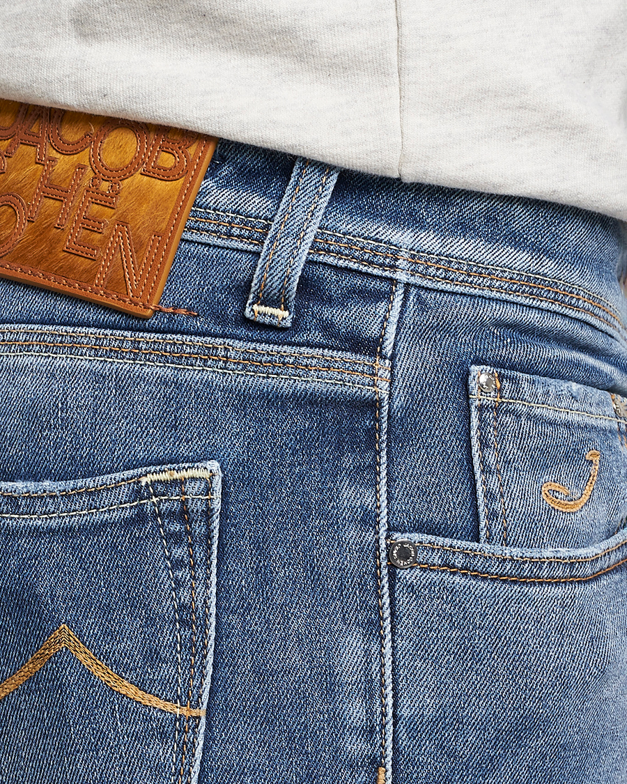 Homme | Jeans | Jacob Cohën | Nick Slim Fit Eco Friendly Stretch Jeans Mid Blue
