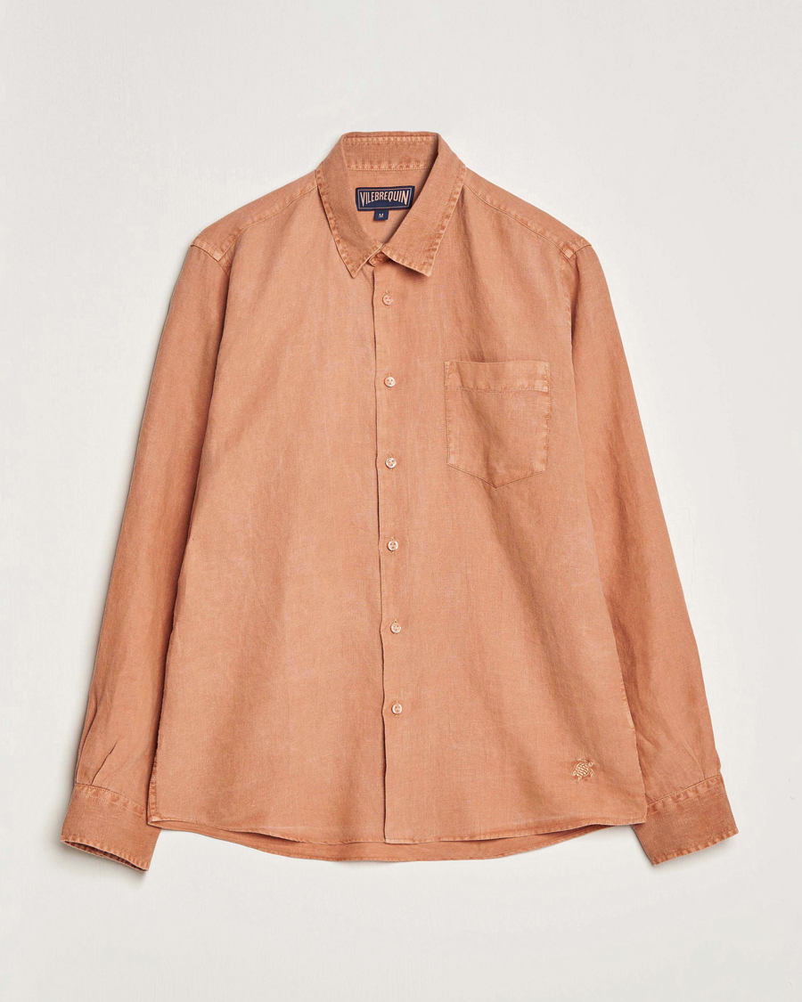 Homme | Chemises | Vilebrequin | Caroubis Linen Shirt Pottery