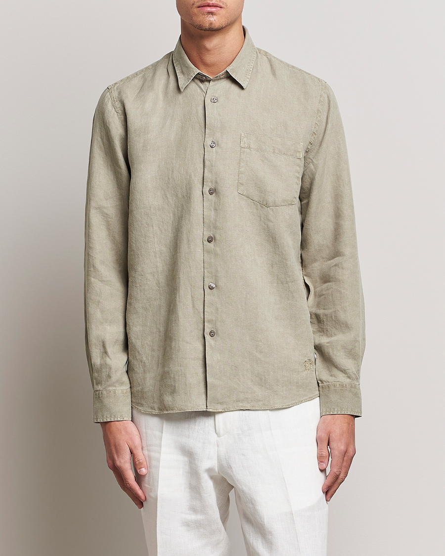 Homme | Chemises | Vilebrequin | Caroubis Linen Shirt Ecalyptus