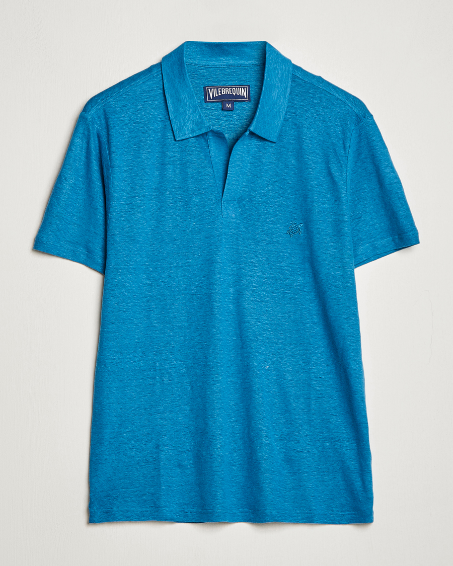 Homme | Polos | Vilebrequin | Jersey Linen Polo Calanque