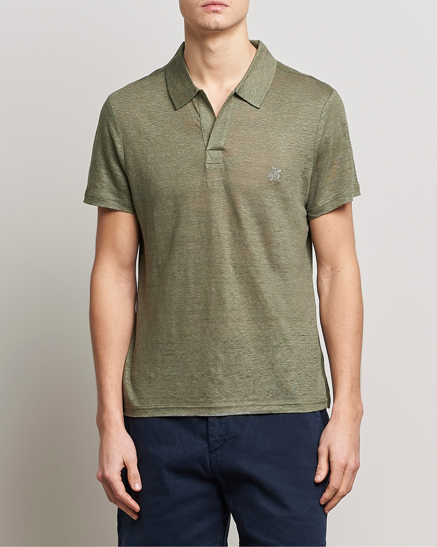 Homme | Polos | Vilebrequin | Jersey Linen Polo Olivier