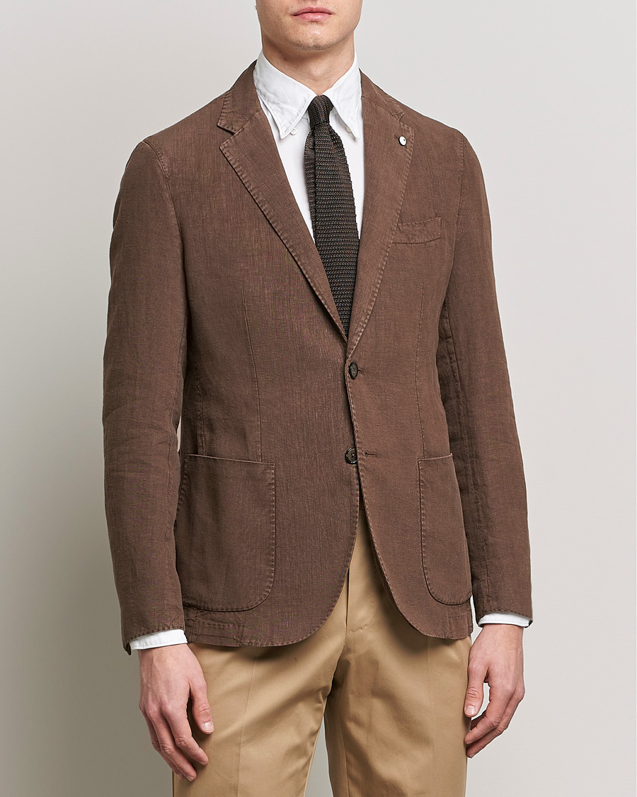 Homme | Blazers | L.B.M. 1911 | Jack Regular Fit Linen Blazer Brown