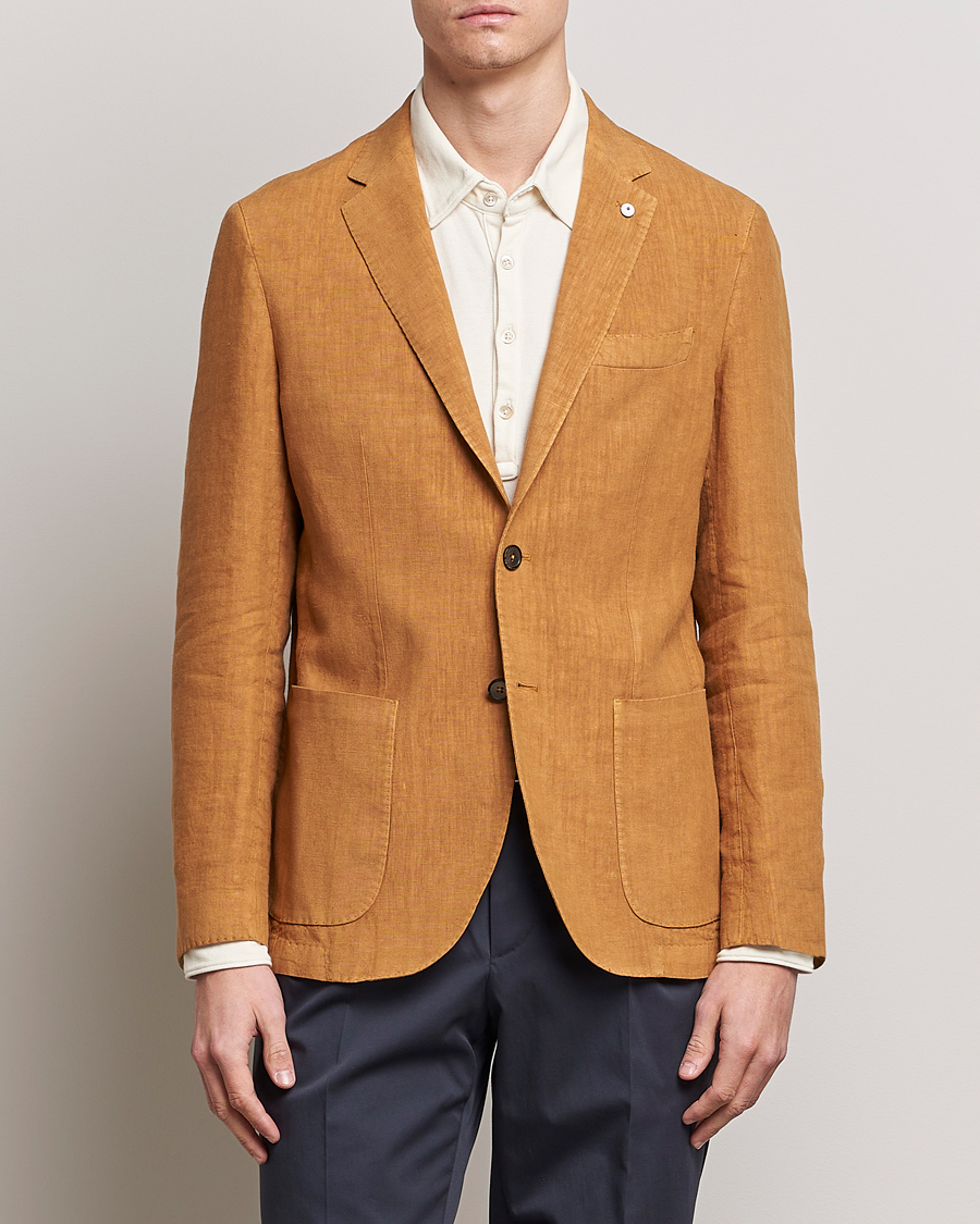 Homme | Blazers | L.B.M. 1911 | Jack Regular Fit Linen Blazer Camel