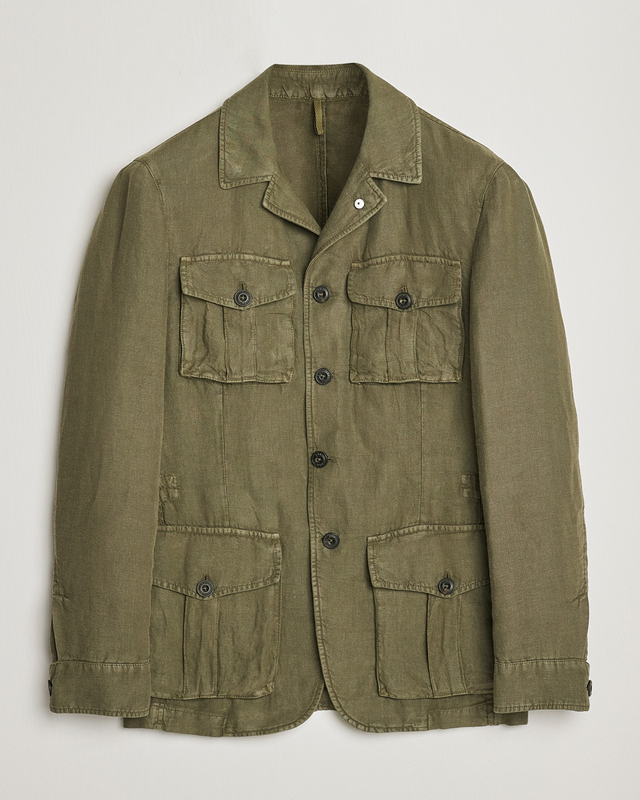 Homme | Blazers | L.B.M. 1911 | Linen Safari Jacket Olive