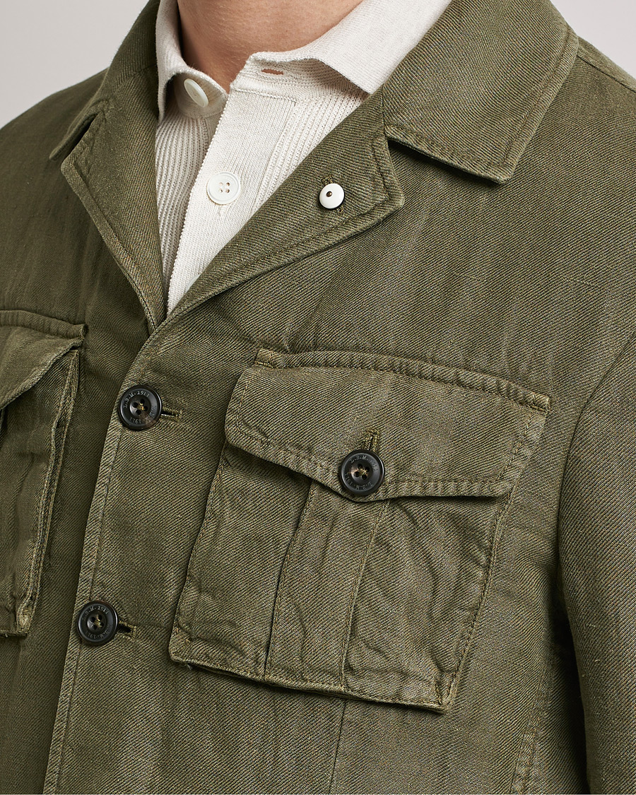 Homme | Blazers | L.B.M. 1911 | Linen Safari Jacket Olive
