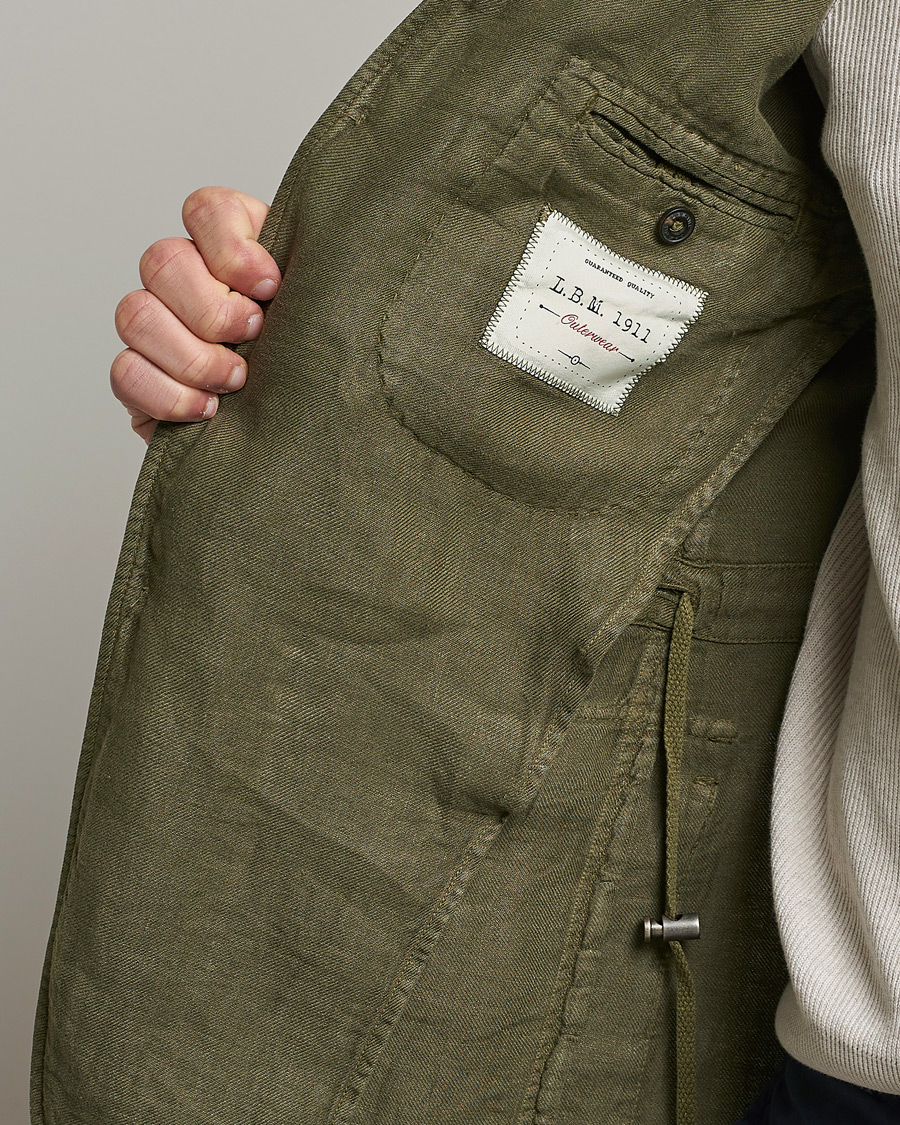 Homme | Blazers | L.B.M. 1911 | Linen Safari Jacket Olive