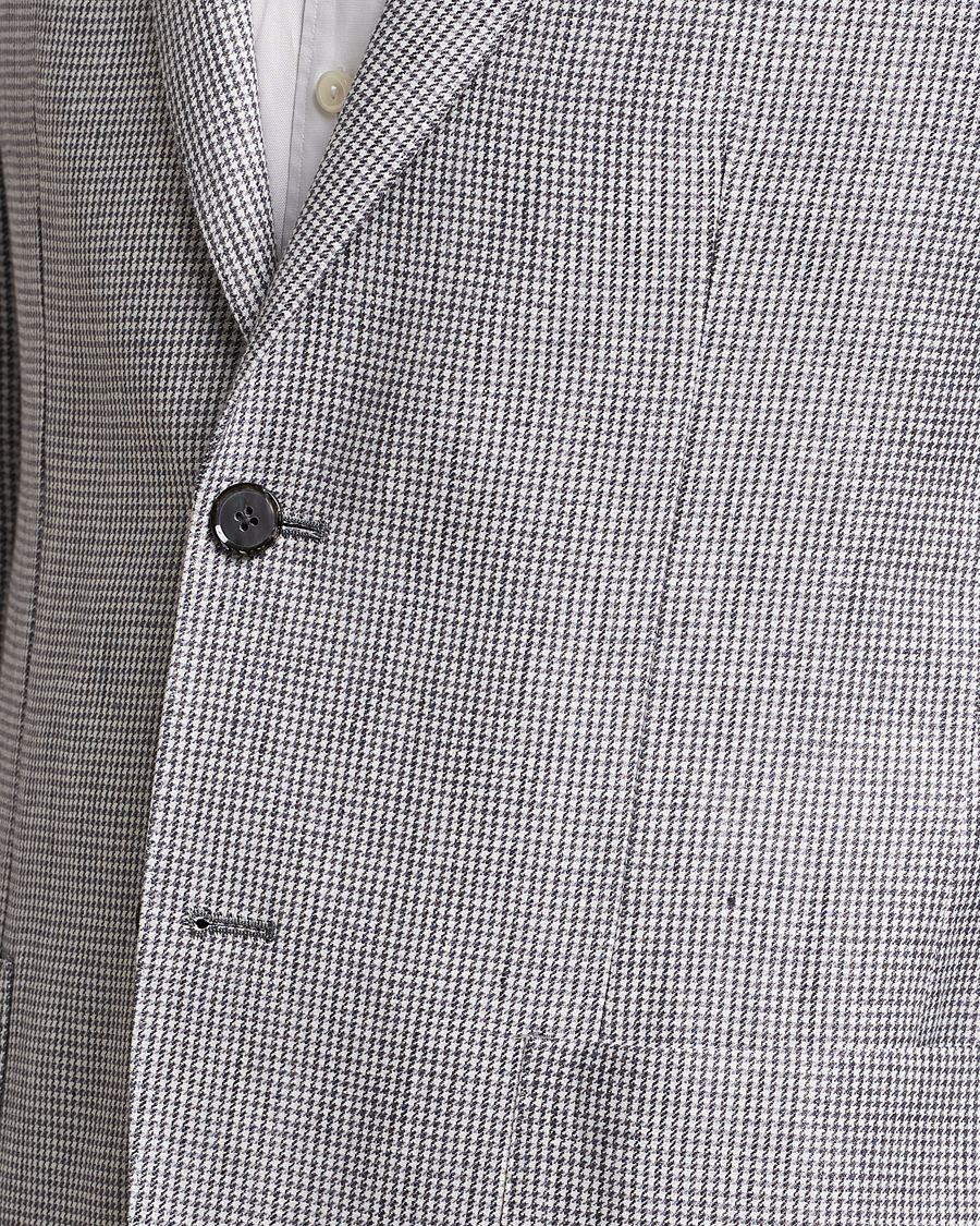 Homme | Blazers | L.B.M. 1911 | Jack Regular Fit Houndstooth Linen Blazer Grey