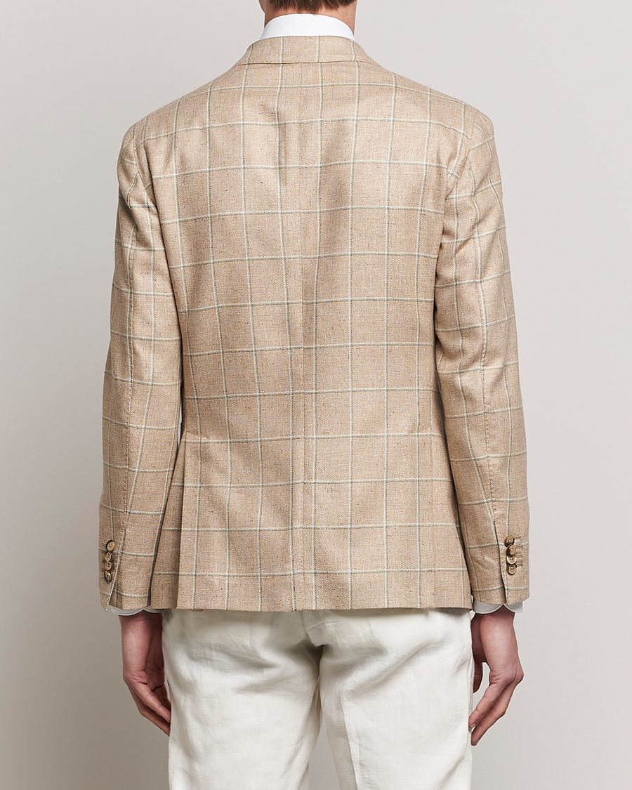 Homme | Blazers | L.B.M. 1911 | Jack Regular Fit Windowpane Wool/Silk Blazer Olive