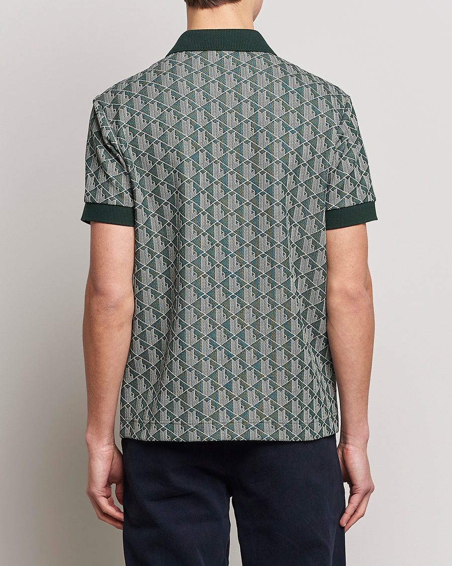Homme | Polos | Lacoste | Classic Fit Monogram Polo Green/Wood Shaving