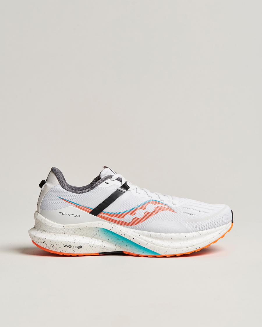 Homme | Saucony Tempus Running Sneaker White/Vizi Orange | Saucony | Tempus Running Sneaker White/Vizi Orange