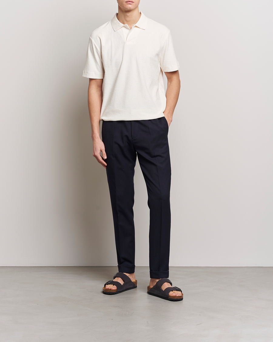 Homme | Polos | Sunspel | Towelling Polo Shirt Archive White