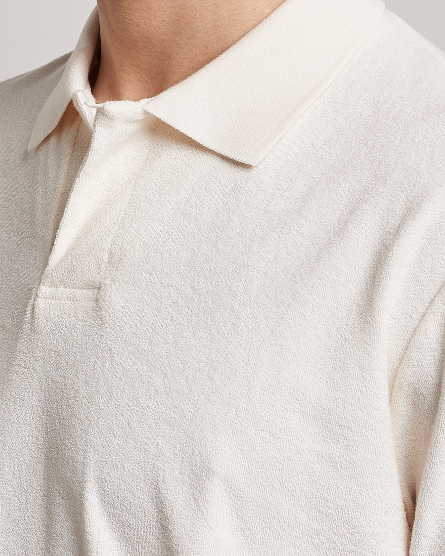 Homme | Polos | Sunspel | Towelling Polo Shirt Archive White