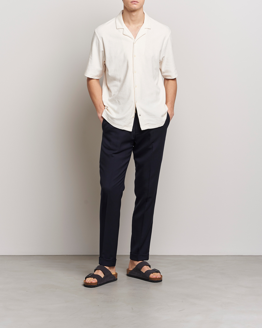 Heren | Overhemden | Sunspel | Towelling Camp Collar Shirt Archive White