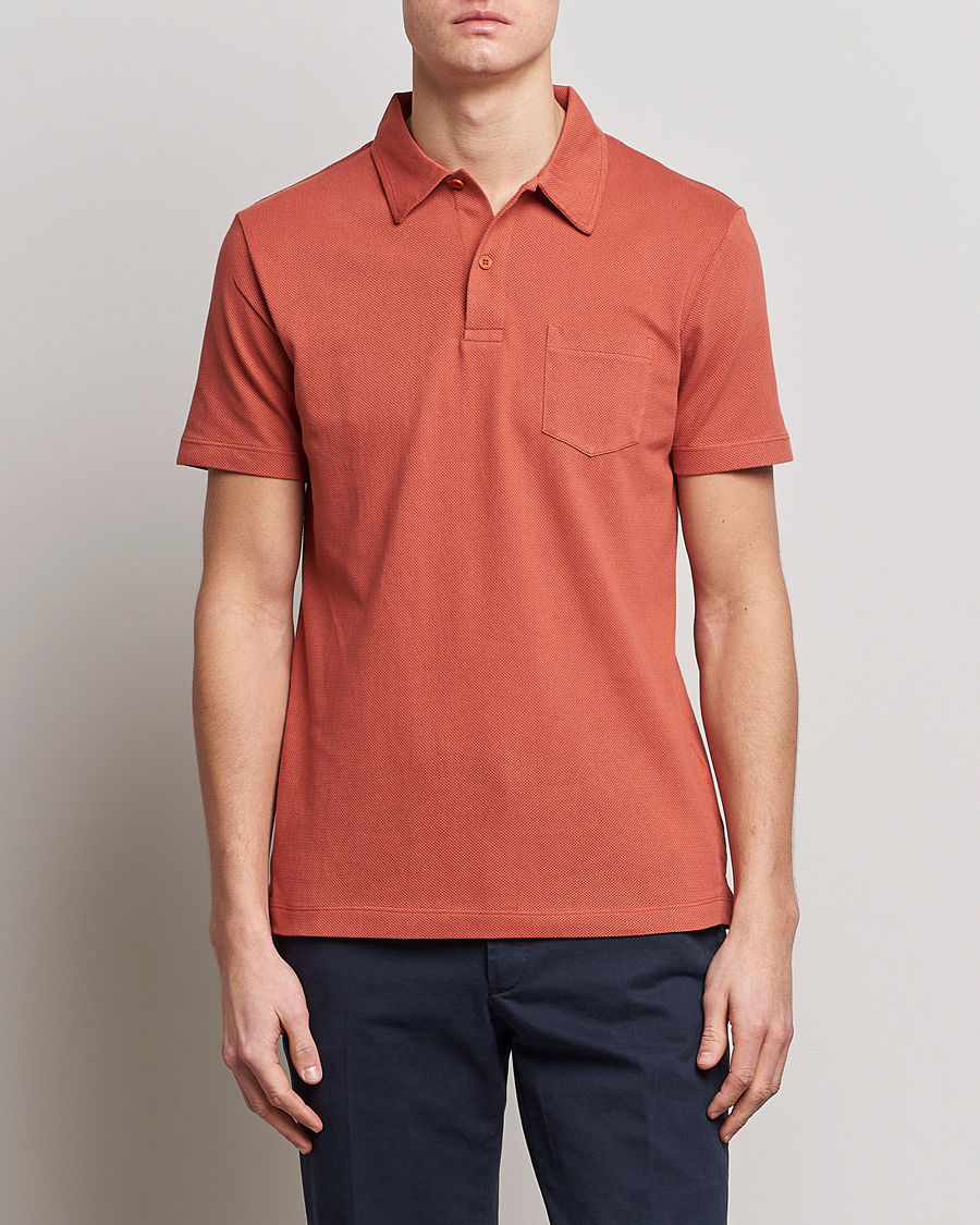 Homme | Polos | Sunspel | Riviera Polo Shirt Burnt Sienna